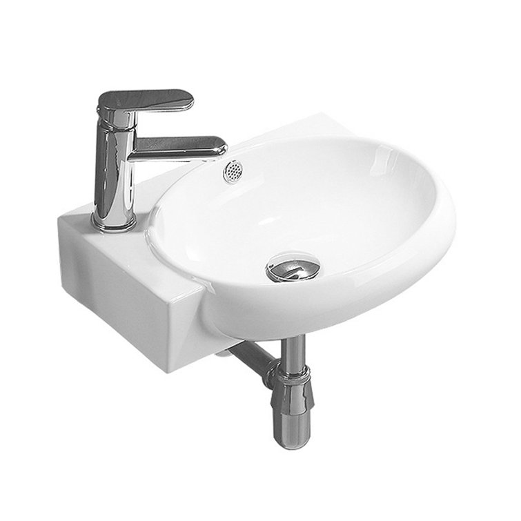 Belfry Bathroom White Ceramic UShaped Wall Mount Bathroom Sink with